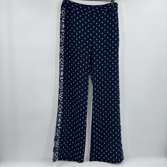 Cabi Pants Women 2 Blue Palazzo Bandana Flowy Wide Leg Boho Festival Hippie 90s - Picture 1 of 14